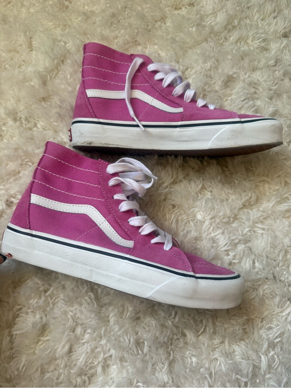 Vans Sk8-Hi Tapered Pink and White High-Top Sneakers